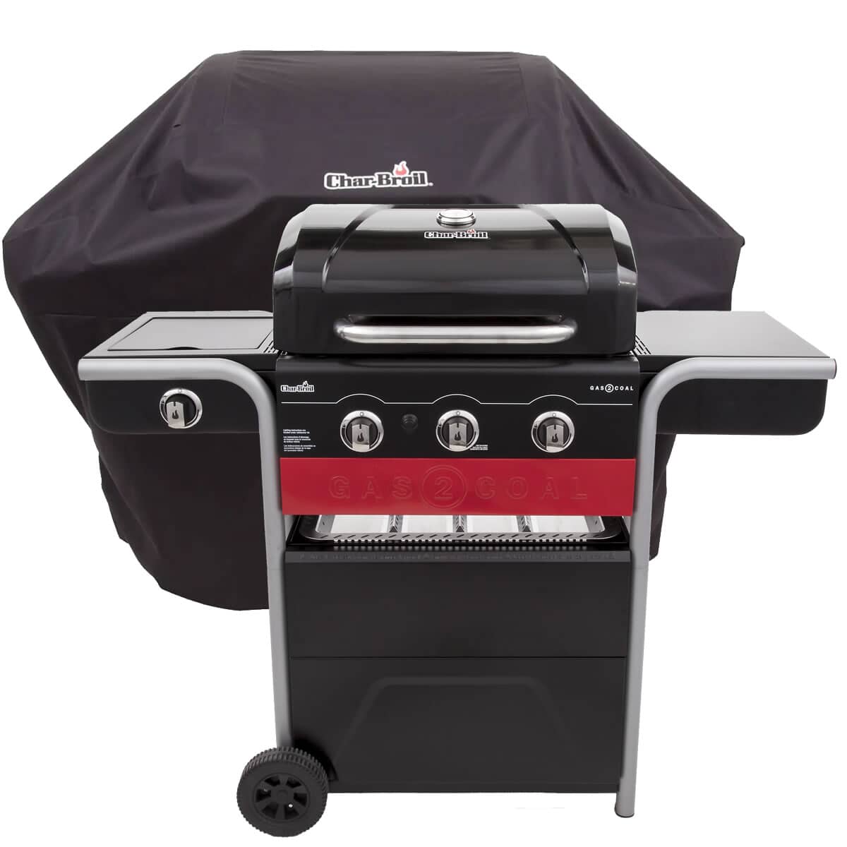 Char-Broil Gas2Coal 330 Hybrid Gas and Charcoal BBQ With Cover