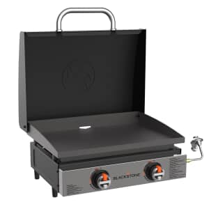 Blackstone 22 Inch 2 Burner Tabletop Gas Plancha Griddle with Hood