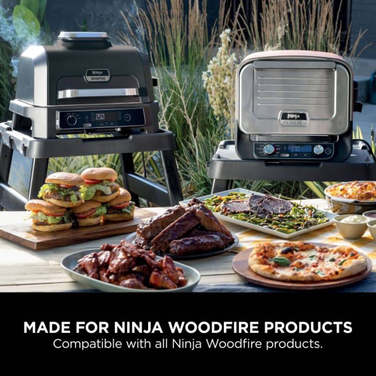 Ninja Woodfire Universal Adjustable Stand And Side Table Black