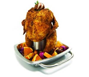 Broil King Premium Stainless Steel Chicken Roaster with Pan