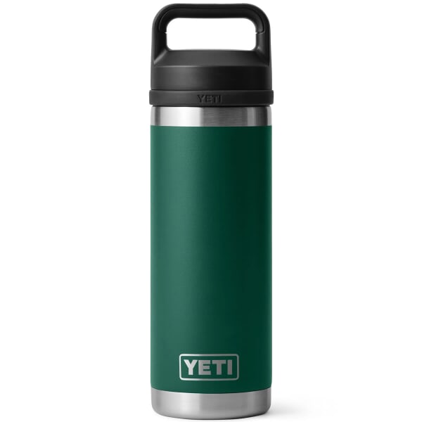 Yeti Rambler 18 Oz Bottle Chug Cap Black Forest Green