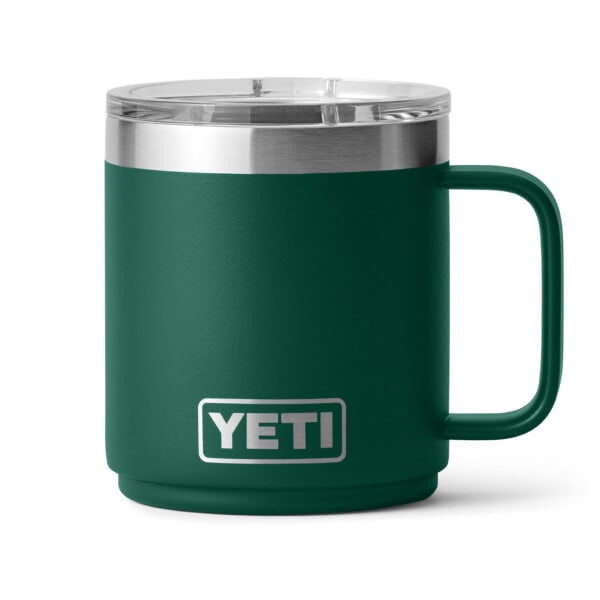 Yeti Rambler 10 Oz Mug with Ceramic Lining Black Forest Green