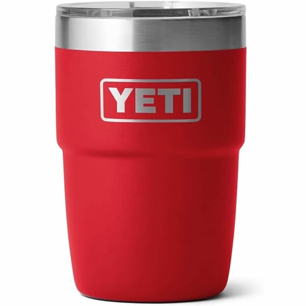 Yeti Rambler 8 Oz Stackable Cup Rescue Red with Ceramic Lining