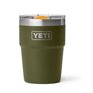 Yeti Rambler 16 Oz Stackable Cup Olive And King Crab Orange