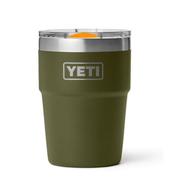 Yeti Rambler 16 Oz Stackable Cup Olive And King Crab Orange