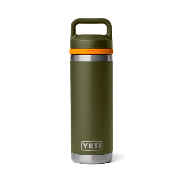 Yeti Rambler 18 Oz Chug Bottle Olive And King Crab Orange