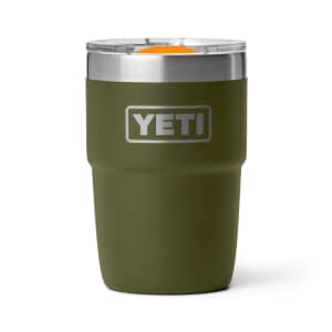 Yeti Rambler 8 Oz Stackable Cup with Ceramic Lining Olive And King Crab Orange