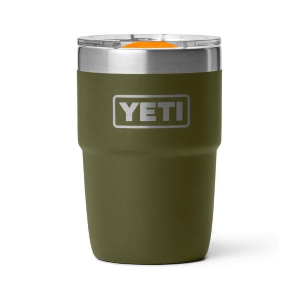 Yeti Rambler 8 Oz Stackable Cup with Ceramic Lining Olive And King Crab Orange