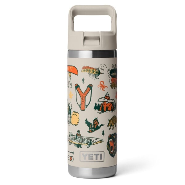 Yeti Rambler 18 Oz Colour Straw Bottle Cape Summer Camp 
