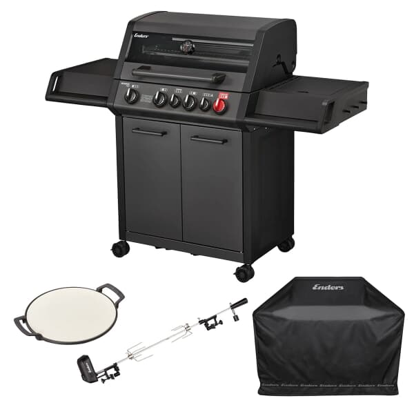 Enders Monroe Pro 4 SIK Turbo Shadow Barbecue With FREE Cover, Rotisserie And Pizza Stone