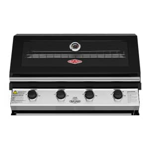 BeefEater Discovery 1200E Series 4 Burner Black Enamel Hood Built In Gas BBQ