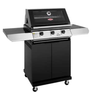 BeefEater Discovery 1200E Series 3 Burner And Side Burner Trolley Gas BBQ