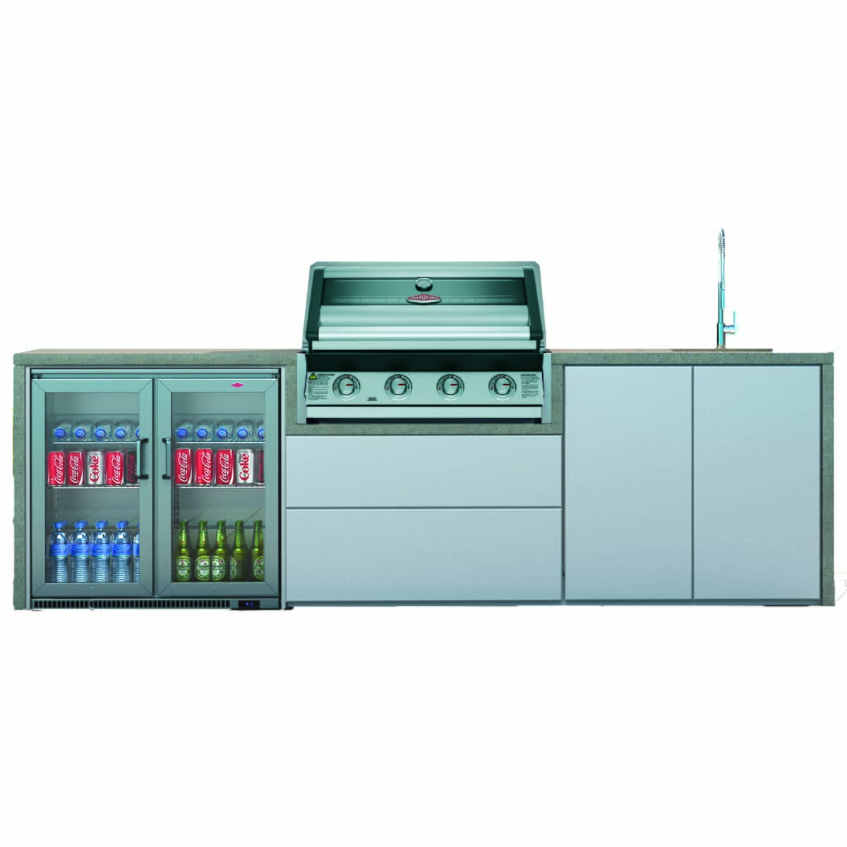 BeefEater Harmony 4 Bnr ODK Double Fridge, Sink Tap Pack c/w 1600S