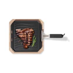 Cozze Large Reversible Cast Iron Pan with Bamboo Tray