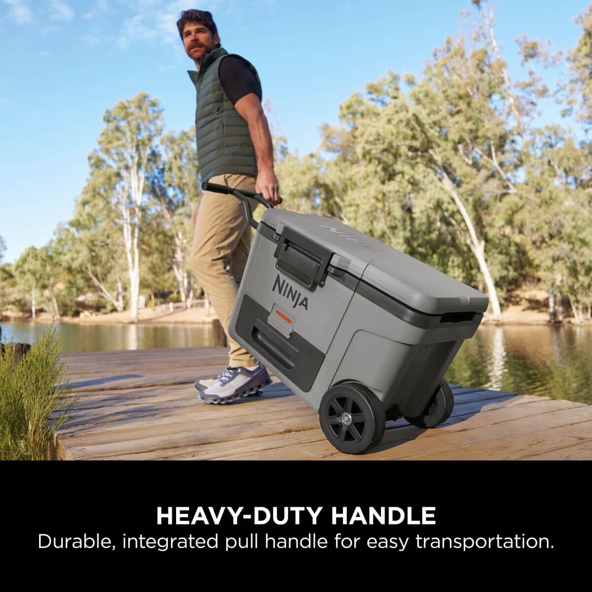 Ninja FrostVault 45QT/42L Wheeled Cooler with Dry Zone Grey