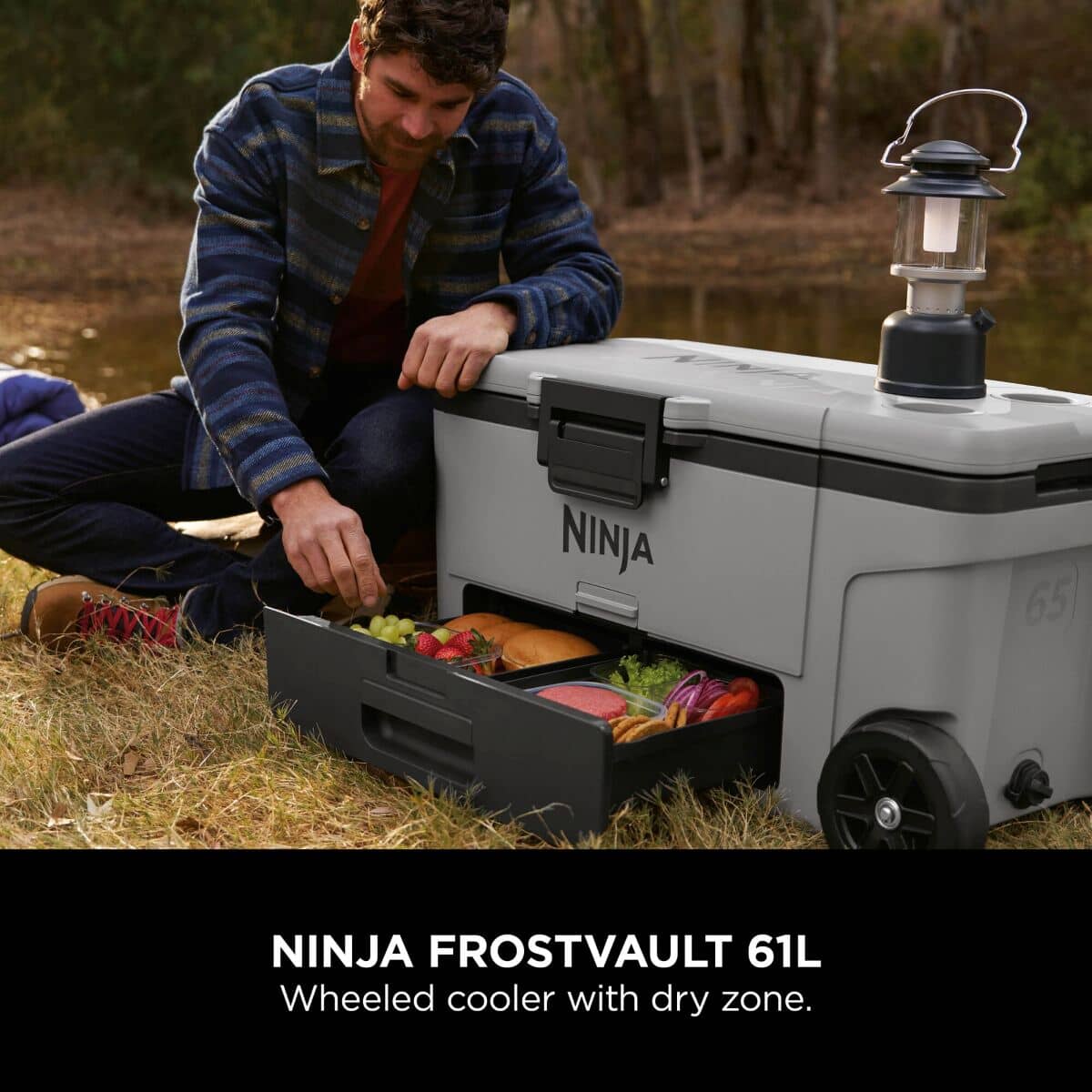 Ninja FrostVault 65QT/61L Wheeled Cooler with Dry Zone Grey