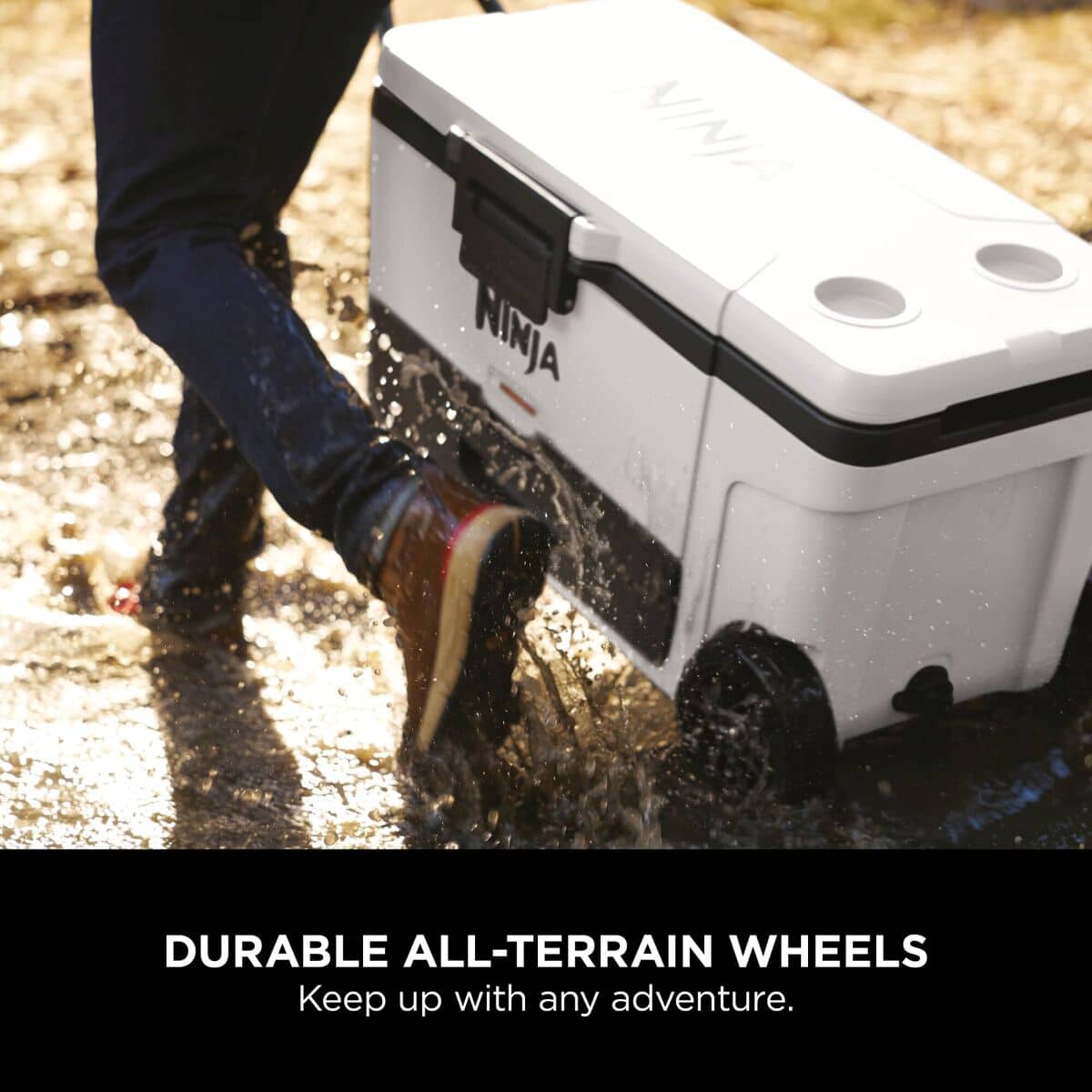Ninja FrostVault 65QT/61L Wheeled Cooler with Dry Zone White