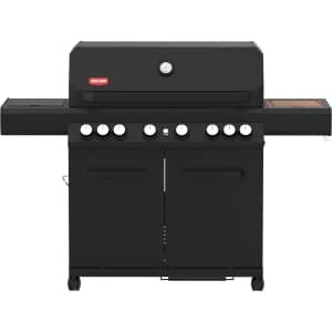 Grill Guru 6 Burner Gas BBQ with Side Burner and Rotisserie Burner