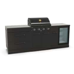GRLLR Outdoor Kitchen 4 Burner Gas BBQ With Fridge And Storage