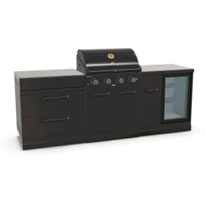 GRLLR Outdoor Kitchen 4 Burner Gas BBQ With Fridge And Storage