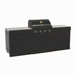 GRLLR Outdoor Kitchen 4 Burner Gas BBQ With Two Storage Units