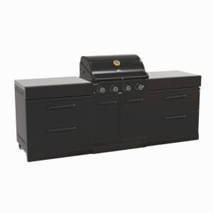 GRLLR Outdoor Kitchen 4 Burner Gas BBQ With Two Storage Units