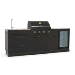 GRLLR Outdoor Kitchen 4 Burner Gas BBQ With Sink And Fridge