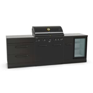 GRLLR Outdoor Kitchen 5 Burner Gas BBQ With Fridge And Storage