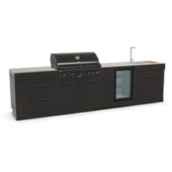 GRLLR Outdoor Kitchen 5 Burner Gas BBQ With Sink Fridge And Storage