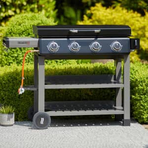GrillStream SmashGrill 4 Burner Gas Griddle Plancha Barbecue 91cm x 41cm