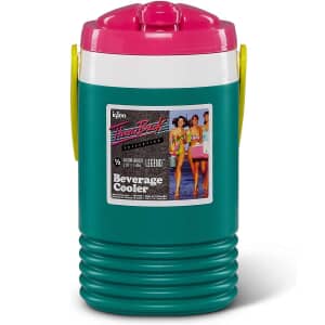Igloo Barrel of Fun 1/2 Gallon Water Cooler Retro Dark Jade/Bold Magenta/Livewire Yellow