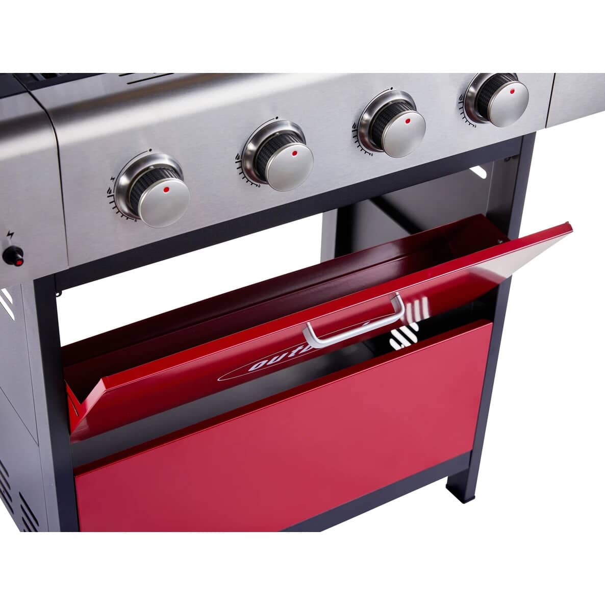 Outback Meteor 4 Burner Gas BBQ Red OUT370698 OUT370698 BBQ World