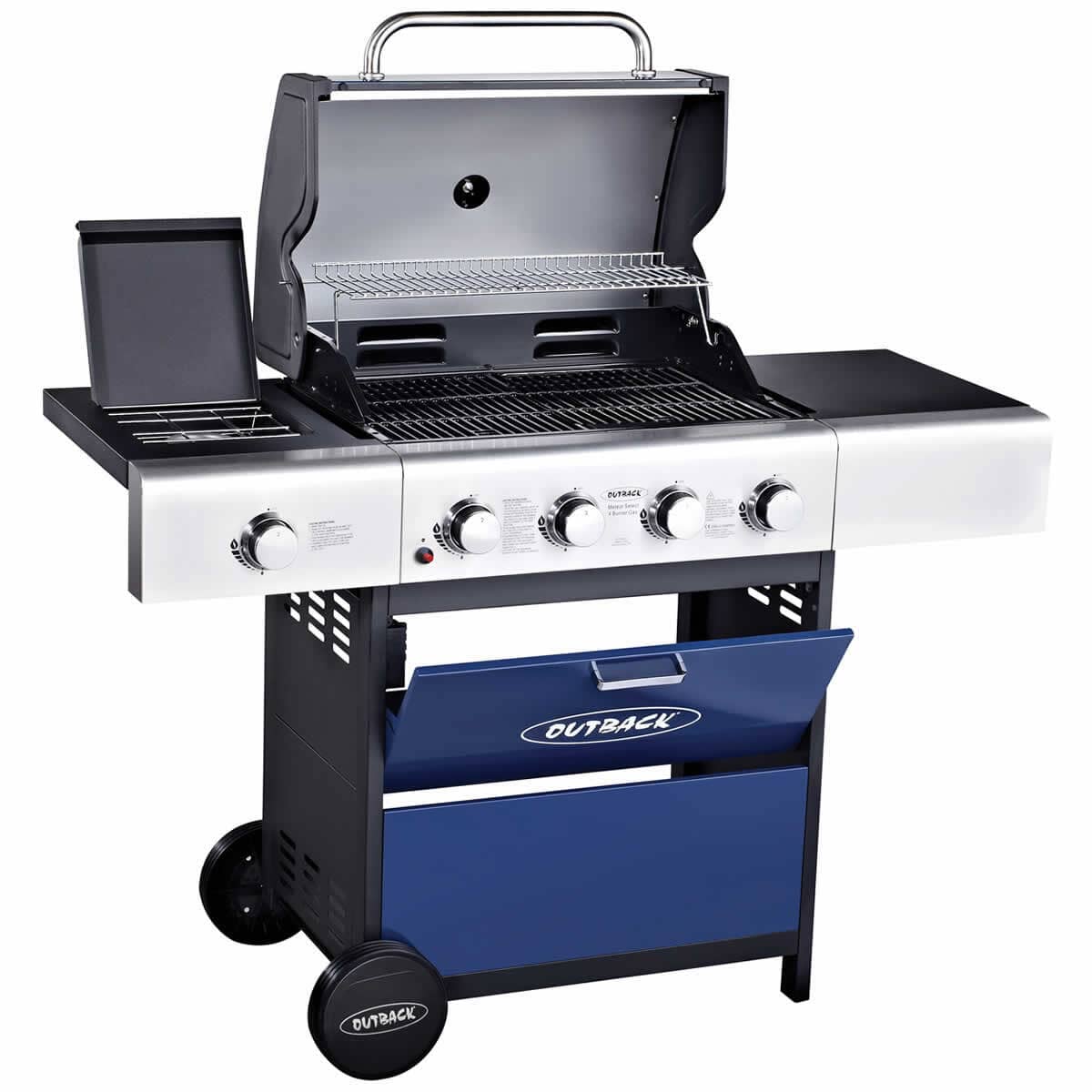 Outback 2020 Meteor 4 Burner Gas BBQ Blue OUT370699 BBQ World