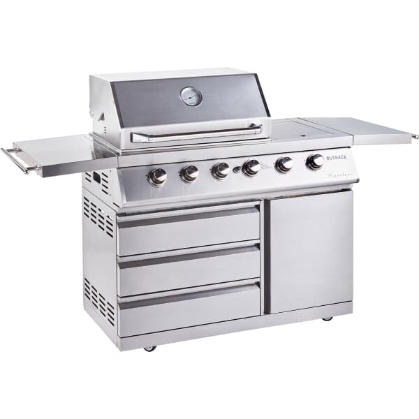 Outback 2025 Signature II 4 Burner Hybrid - Stainless Steel with MCS - OUT370759 with cover and rotisserie