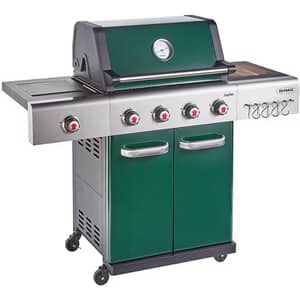 Outback Jupiter 4 Burner Hybrid - Green with Chopping Board