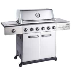 Outback New Jupiter 6 Burner Hybrid Stainless Steel Gas BBQ with Utility Basket | Cover | Accessories