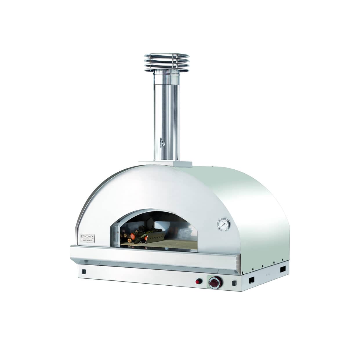 Fontana Mangiafuoco Build In Hybrid Gas and Wood Pizza Oven - Stainless Steel