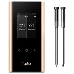 Typhur Sync Gold Dual Wireless Thermometer with 2 Probes 