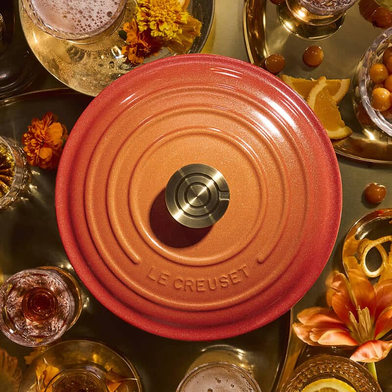 Le Creuset cast iron cookware in Volcanic
