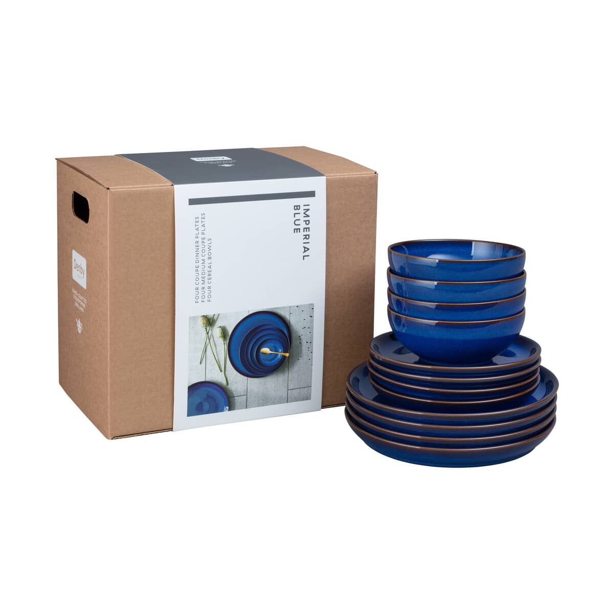 Denby imperial blue outlet dinner set