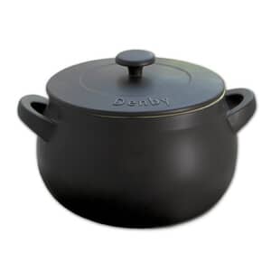 Denby Jet Black Ceramic Round Casserole