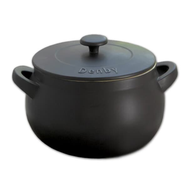 Denby Jet Black Ceramic Round Casserole
