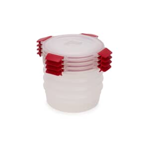 Joseph Joseph Nest Lock 4-Piece Red 1L Round Food Container Set