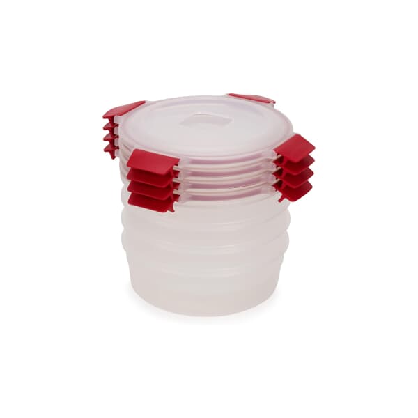 Joseph Joseph Nest Lock 4-Piece Red 1L Round Food Container Set
