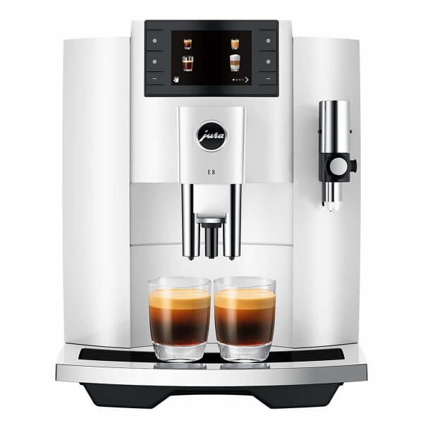 Jura E8 Automatic Bean to Cup Coffee Machine Piano White