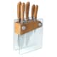 Denby 5 Piece Knife Block Set With Ash Wood And Glass