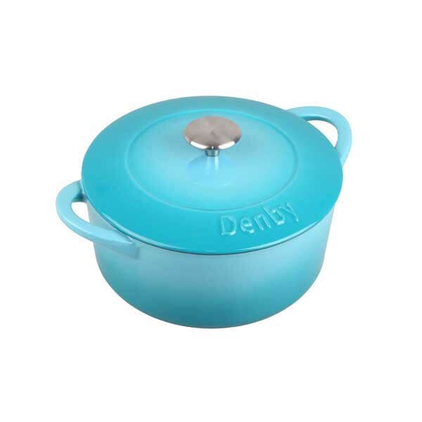 Denby Azure Cast Iron 22cm Round Casserole