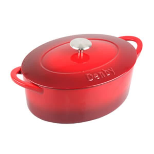 Denby Cherry Cast Iron 28cm Oval Casserole