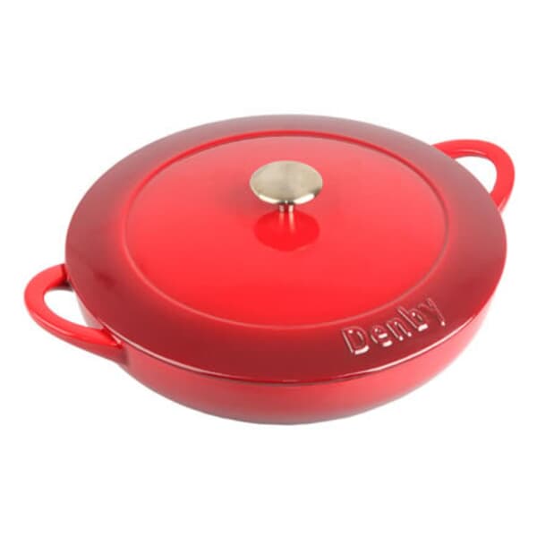 Denby Cherry Cast Iron 30cm Shallow Casserole