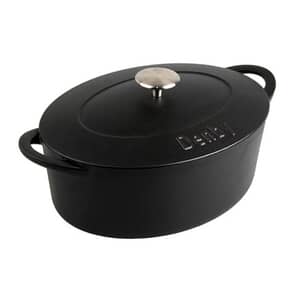 Denby Jet Black Cast Iron 28cm Oval Casserole